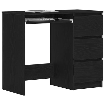 Skrivbord svart ek 90x45x76 cm konstruerat trä