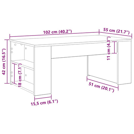 Kaffeebord Svart Ek 102 x 55 x 42 cm Konstruerat trä