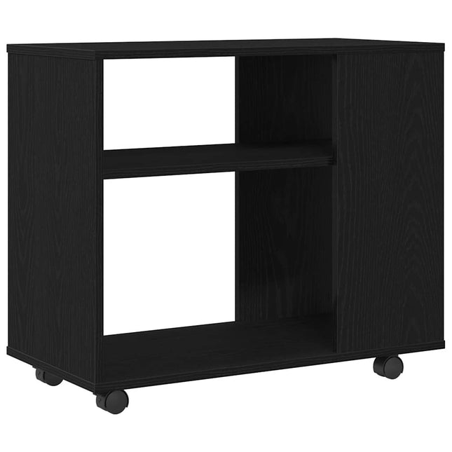 Sidobord svart ek 70x35x60,5 cm konstruerat trä