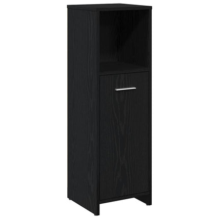 Badrumsskåp svart ek 30x30x95 cm konstruerat trä