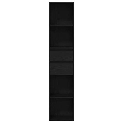 Bokskåp 4 nivåer 36 x 30 x 171 cm Konstruerat trä Svart Ek