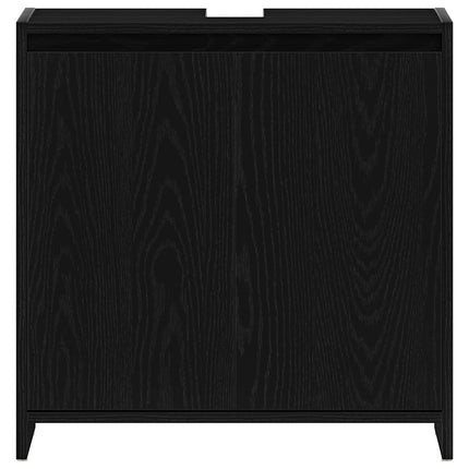 Badrumsskåp svart ek 60x33x60 cm konstruerat trä