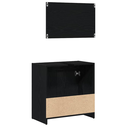 Badrumsskåp Svart Ek 60 x 33 x 60 cm Konstruerat trä