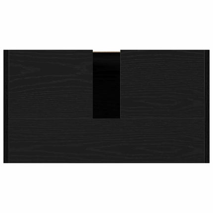 Badrumsskåp med dörr Svart Ek 60 x 33 x 60 cm Konstruerat trä