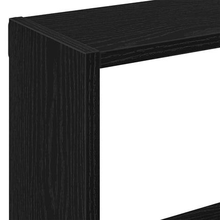 Vägghylla svart ek 90x16x78 cm konstruerat trä