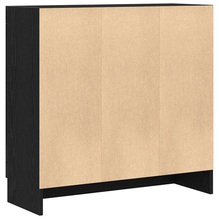 Bokskåp 3 nivåer 82,5 x 30,5 x 80 cm Konstruerat trä Svart Ek