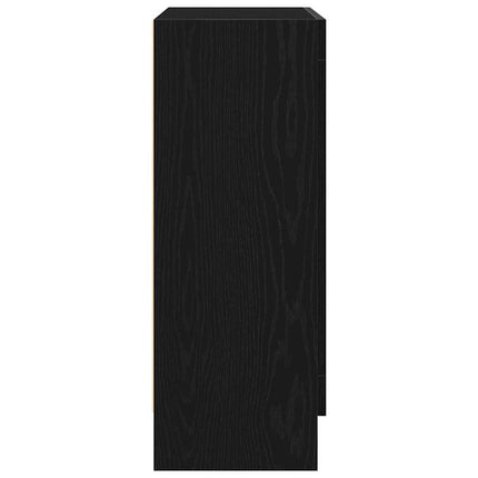 Bokskåp 3 nivåer 82,5 x 30,5 x 80 cm Konstruerat trä Svart Ek