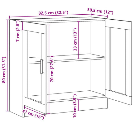 Bokskåp Svart Ek 82,5 x 30,5 x 80 cm Konstruerat trä
