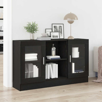 Sideboard Svart Ek 120 x 30,5 x 70 cm Konstruerat trä