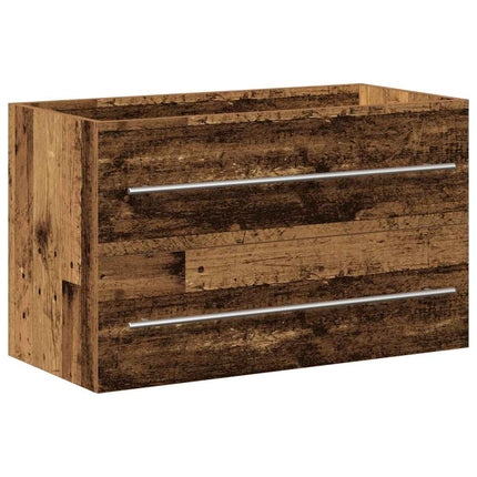Badrumsskåp gammalt trä 80x38,5x48 cm konstruerat trä