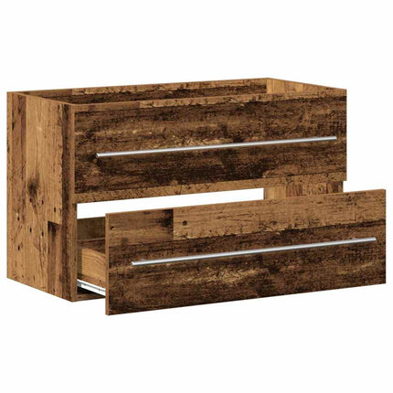 Badrumsskåp gammalt trä 80x38,5x48 cm konstruerat trä