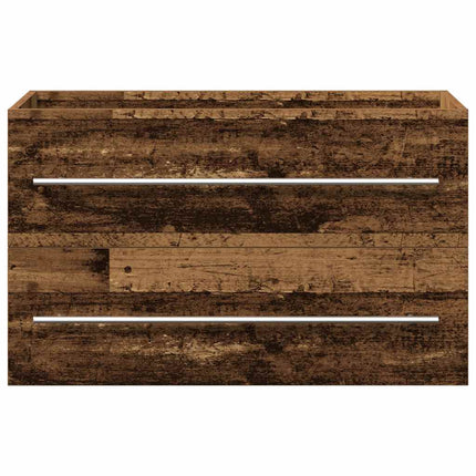 Badrumsskåp gammalt trä 80x38,5x48 cm konstruerat trä