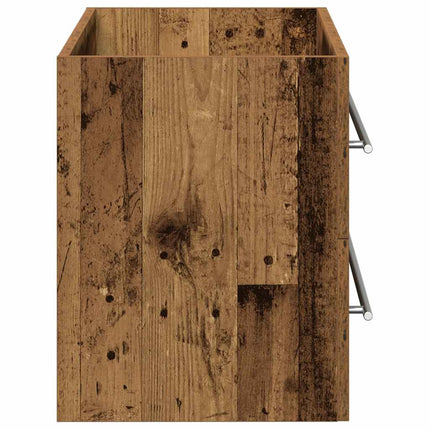 Badrumsskåp gammalt trä 80x38,5x48 cm konstruerat trä