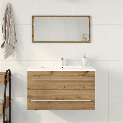 Badrumsskåp hantverksmässig ek 80x38,5x48 cm konstruerat trä