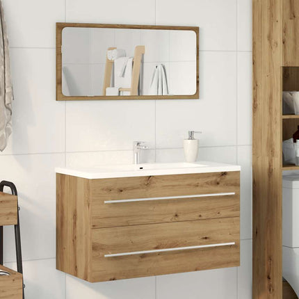 Badrumsskåp hantverksmässig ek 80x38,5x48 cm konstruerat trä