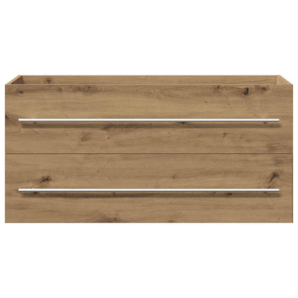 Badrumsskåp hantverksmässig ek 100x38,5x48 cm konstruerat trä