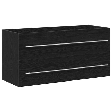 Badrumsskåp svart ek 100x38,5x48 cm konstruerat trä