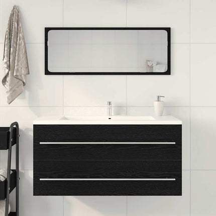 Badrumsskåp svart ek 100x38,5x48 cm konstruerat trä