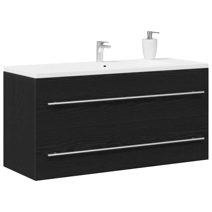 Badrumsskåp svart ek 100x38,5x48 cm konstruerat trä
