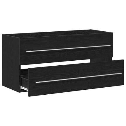 Badrumsskåp svart ek 100x38,5x48 cm konstruerat trä