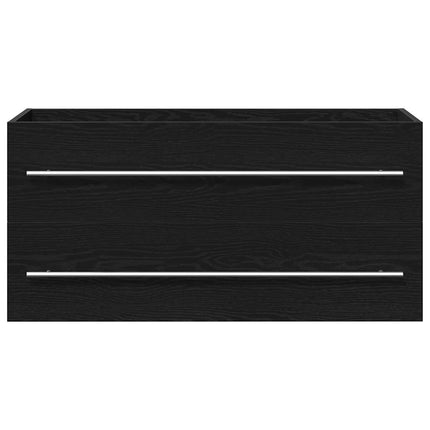 Badrumsskåp svart ek 100x38,5x48 cm konstruerat trä
