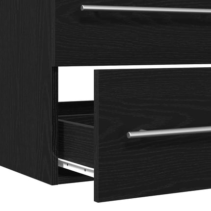 Badrumsskåp svart ek 100x38,5x48 cm konstruerat trä