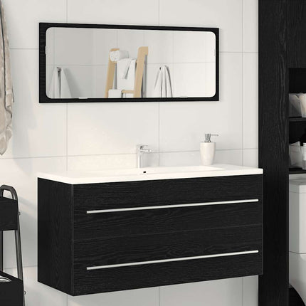 Badrumsskåp svart ek 100x38,5x48 cm konstruerat trä