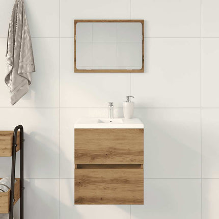 Badrumsskåp hantverksmässig ek 41x38,5x45 cm konstruerat trä