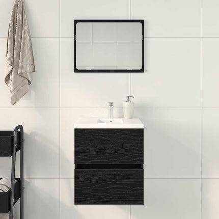 Badrumsskåp svart ek 41x38,5x45 cm konstruerat trä