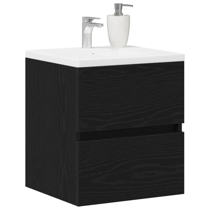 Badrumsskåp svart ek 41x38,5x45 cm konstruerat trä