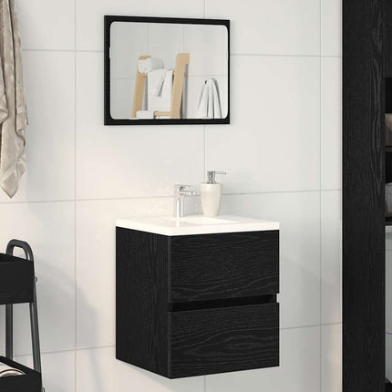 Badrumsskåp svart ek 41x38,5x45 cm konstruerat trä