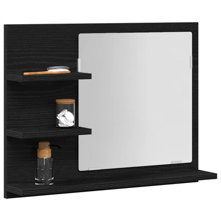 Badrumsspegel svart ek 60x10,5x45 cm konstruerat trä