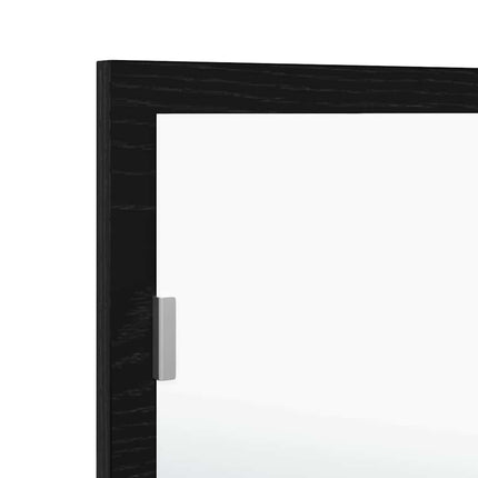 LED Badrumsspegel Väggmonterad Svart Ek 100 x 8,5 x 37 cm Glas