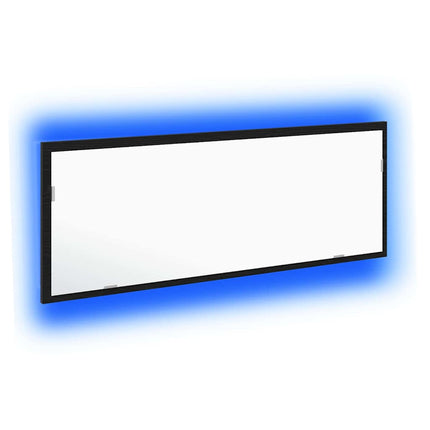 LED Badrumsspegel Väggmonterad Svart Ek 100 x 8,5 x 37 cm Glas