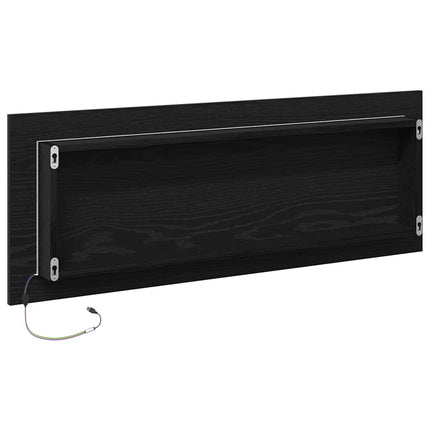 LED Badrumsspegel Väggmonterad Svart Ek 100 x 8,5 x 37 cm Glas