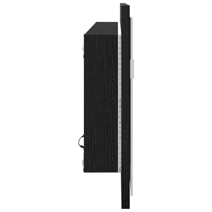 LED Badrumsspegel Väggmonterad Svart Ek 100 x 8,5 x 37 cm Glas