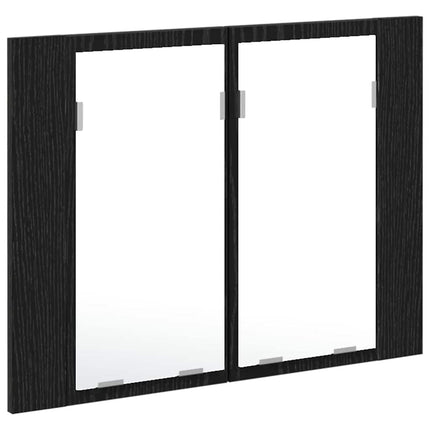 Badrumsspegelskåp Svart Ek 60 x 12 x 45 cm Konstruerat trä