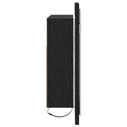 Badrumsspegelskåp Svart Ek 60 x 12 x 45 cm Konstruerat trä