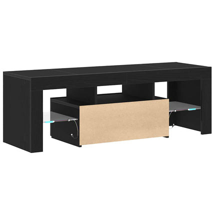 TV-skåp med låda Svart Ek 120 x 35 x 40 cm Konstruerat trä