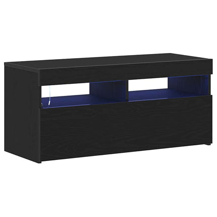 TV-skåp 90 x 35 x 40 cm Svart Ek Konstruerat trä