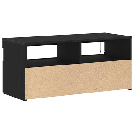 TV-skåp 90 x 35 x 40 cm Svart Ek Konstruerat trä