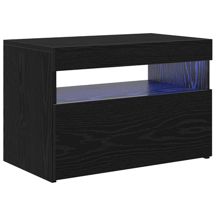 TV-skåp 60 x 35 x 40 cm Svart Ek Konstruerat trä