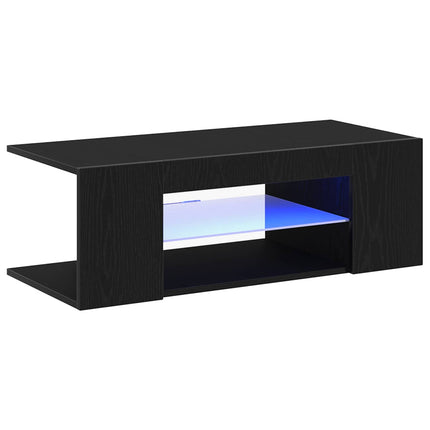 TV-skåp med låda Svart Ek 90 x 39 x 30 cm Konstruerat trä
