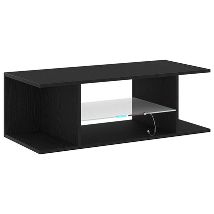 TV-skåp med låda Svart Ek 90 x 39 x 30 cm Konstruerat trä