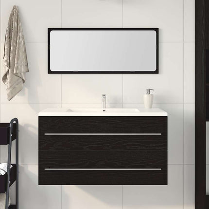 Sink Cabinet Svart Ek 90 x 45 x 1,5 cm Konstruerat trä