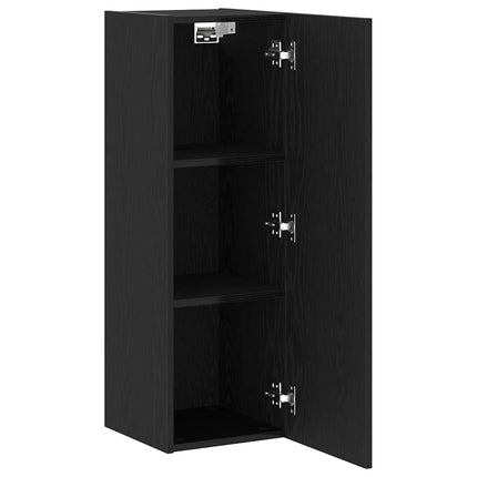 Vägg TV Skåp Svart Ek 30,5 x 30 x 90 cm Konstruerat trä