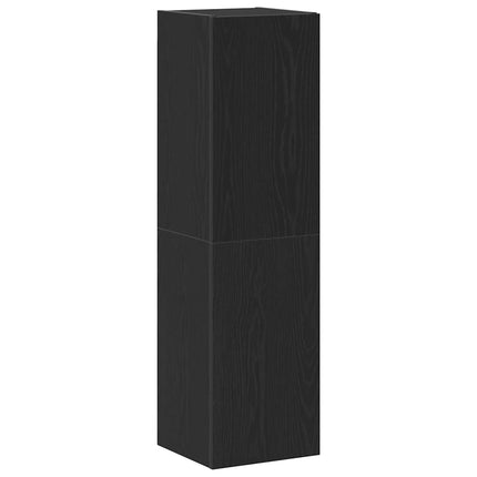 Vägg TV Skåp Svart Ek 30,5 x 30 x 110 cm Konstruerat trä