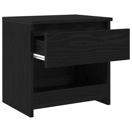 Nattduksbord 2 pcs Svart Ek 40 x 30 x 39 cm Konstruerat trä