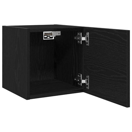 Väggmonterat TV-förråd Väggmonterad Svart ek 30,5 x 30 x 30 cm