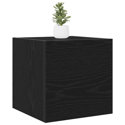 Väggmonterat TV-förråd Väggmonterad Svart ek 30,5 x 30 x 30 cm